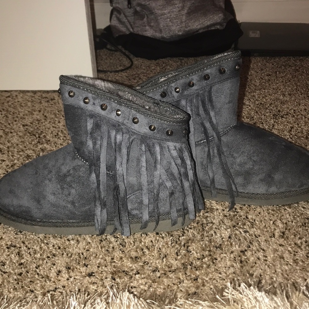 Faux suede boots